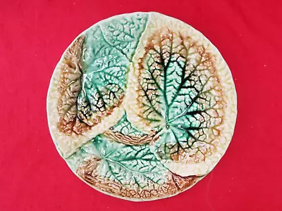 Antique MAJOLICA Cabbage Leaves Plate • £8.99