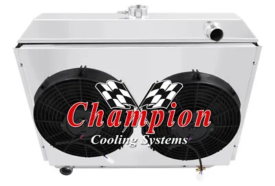 4 Row AAR Champion Radiator 2 12  Fans Shroud For 1970 - 1974 Mopar Big Block • $513.48