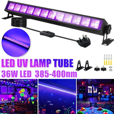 UV Ultraviolet Black Light Strip Tube Lights Bar 36W 9 LED DJ Club Party Lamp UK • £21.99