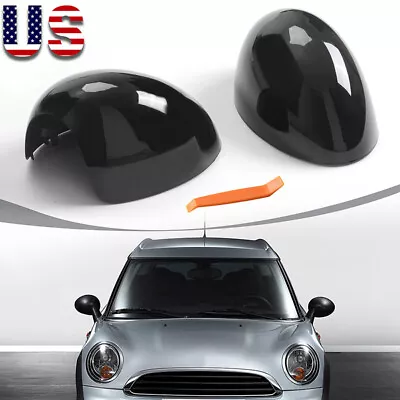 For 2007-13 Mini Cooper R55 R56 R57 R58 R59 R60 R61 Gloss Black Mirror Cover Cap • $38.98