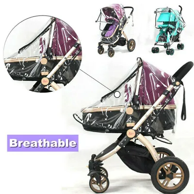 Universal Baby Pushchair Stroller Raincover Clear Rain Cover Pram Buggy W Window • £7.27