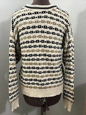 BILL BLASS Vintage Hand Knit Cotton Crewneck Sweater Knit Mens 2XL XXL EUC • $16.99