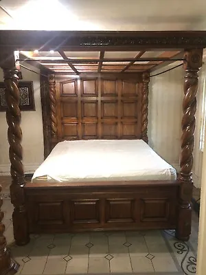 Michael Amini California King Canopy Bedroom Set • $6000