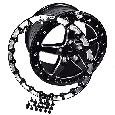 VMS Racing Black Beadlock VStar Rear Rim Wheel 17x10 5x115 30 ET For 06 21 Dodge • $1010.50