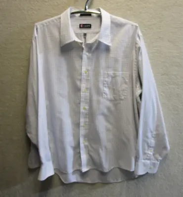 Mens Button Down Casual Shirt Size XXL By  Chaps Twill White Blue Yellow 💙 • $5.90