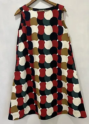 Marimekko Uniqlo Midi Dress Abstract Dot Shift Sleeveless Pockets Cotton S Small • $44.99