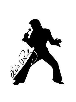 ELVIS PRESLEY VINYL STICKER WALL CAR LAPTOP ROCK SINGER USA 1960s MUSIC 4INCH • £3.69