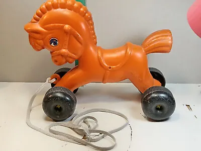 Plastic Horse On Wheels Toy Doll  Vintage Bulgary • $14.99