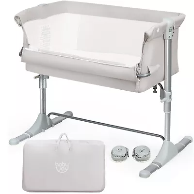 Portable Baby Bed Side Sleeper Infant Travel Bassinet Crib W/Carrying Bag Beige • $123.95