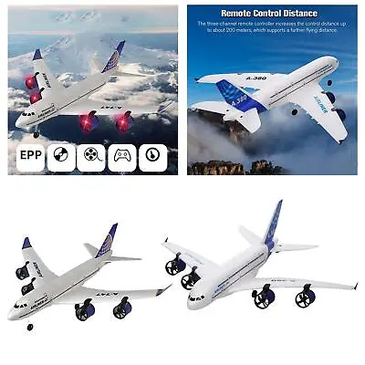 2.4G Remote Control Aircraft 3.5 Channel LED Light Lightweight Durable Airbus RC • £63.80