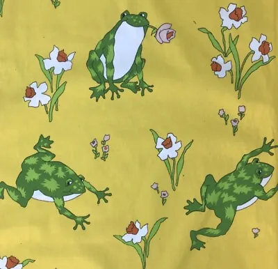 NEW Vintage Schumacher Froggy Palm Beach Style Yellow & Green Fabric By The Yard • $45