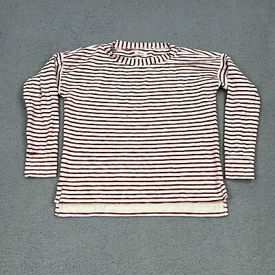 Madewell Sweater Womens M Beige Red Striped Kinit Long Sleeve* • $7.64