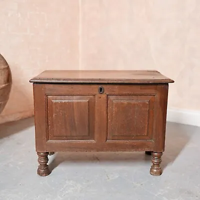 Antique Oak Blanket Chest Small Coffer Storage 19th Century Country • £260