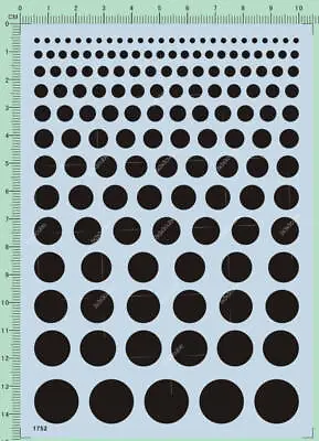 All Scale 1/24 1/18 1/12 Round Dot Racing Car Markings Model Water Decal Black • $5.14