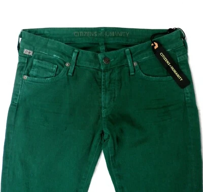 £88 • Buy 1990s BNWT Emerald Green Cotton Low Rise Jeans By Citizens Of Humanity Size XS
