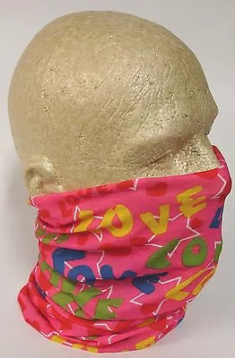Hot Pink Rainbow Love Tubular Multi Function Headwear Balaclava Beanie Cap Scarf • $2.24