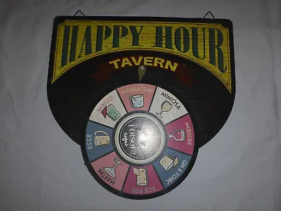 Happy Hour Pick Your Poison Drink Tin Sign Metal Spinning Wheel Spins Tavern • $12.72