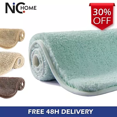 £12.97 • Buy Non Slip Bathroom Mat Super Soft Absorbent Thick Microfiber Rug Pedestal Cream