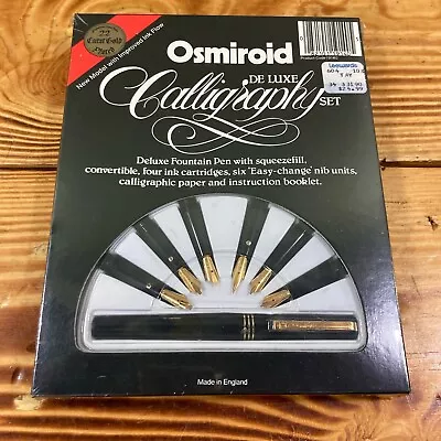 Sealed Vintage Osmiroid DeLuxe Calligraphy Set With 6 22K Gold Nibs Fountain Pen • $79.95