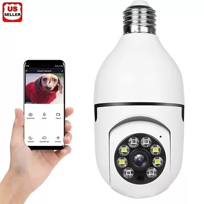 360° 1080P IP E27 Light Bulb Camera Wi-Fi IR Night Smart Home Wireless Security • $16.98