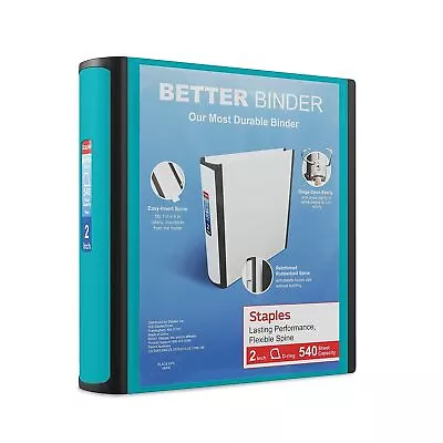 Staples 2  3-Ring Better Binder Light Blue 2/Pack ST55875-CCVS • $20.84