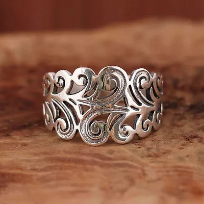 Vintage 925 Silver Rings For Women Turkish Handmade Ring Wedding Jewelry SZ6-10 • $1.88