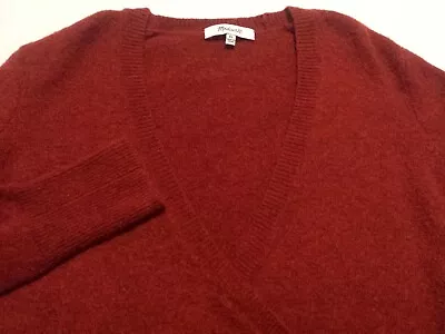 Madewell Womens Sweater XS V-Neck Solid Red Nylon Wool Alpaca Wrap Rib Hem • $13.50