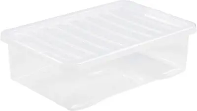 £34.49 • Buy WHAM Clear Plastic Storage Boxes With Lids, Stackable, 32L Underbed, Set Of 5