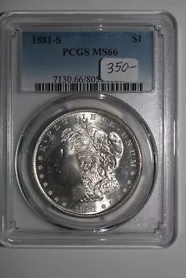 1881 S Morgan Silver Dollar MS66 PCGS • $350