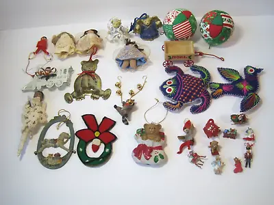 Vintage CHRISTMAS ORNAMENTS-Assorted Lot Of 28 Including 10 Mini Ornaments • $5.90