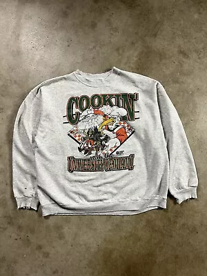 Vintage 90s Miami Hurricanes Collegiate Football Sweater Grey Sz M NCAA • $60