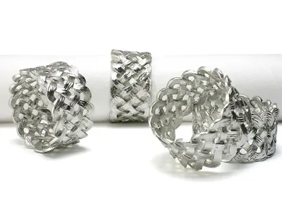 NEW L'Objet Braid Napkin Ring Platinum Set 4pce • $205.89