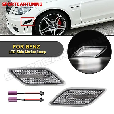 White LED Bumper Side Marker Light For 2010-13 Mercedes W212 E-Class E350 4-Door • $39.59