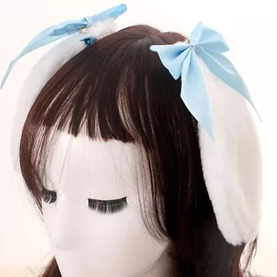 Ribbon Bowknot Plush Lop Ears Hair Accessories Hair Clip Rabbit Ear Hairpin • £3.18