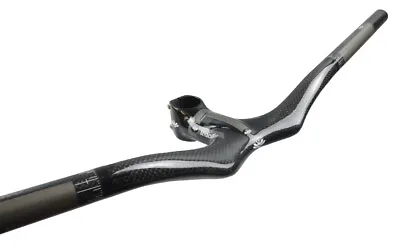 3K Full Carbon Handlebar Integrated Bar Stem MTB Bike Rises Bar Handlebar 28.6mm • $69.50