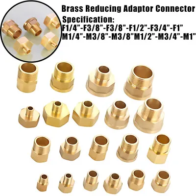 BSP Brass Reducing Adaptor Female To Male Connector For Water 1/8 1/4 3/8 1/2 1  • £75.96