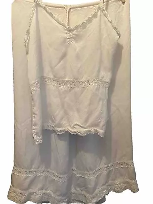 VTG 90s Y2k Slip Dress Look Cami Skirt Set Grunge Boho Lace A La Slip Boutique • $75