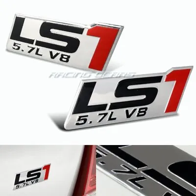 2 X Hood/Engine/Fender LS1 5.7L V8 Black Aluminum Emblem Badge Sticker Decal • $8.95