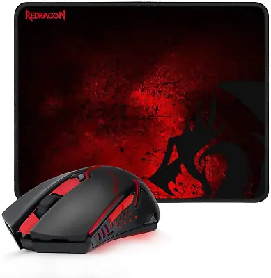 $76.95 • Buy Redragon M601-WL-BA Wireless Gaming Mouse And Mouse Pad Combo, Ergonomic MMO 6 B
