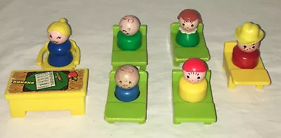 Vintage Fisher Price Little People School Lot Desks Teacher Students • $23.99