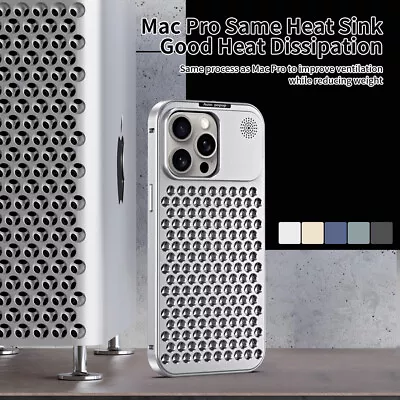 Fullbody Metal Case Cover For IPhone 12 13 14 15 Heat Dissipation Aromatherapy • £17.99