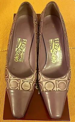 Salvatore Ferragamo Women’s Shoes Leather Gancini Pattern UK Size:2.5  Width:C • £28.50
