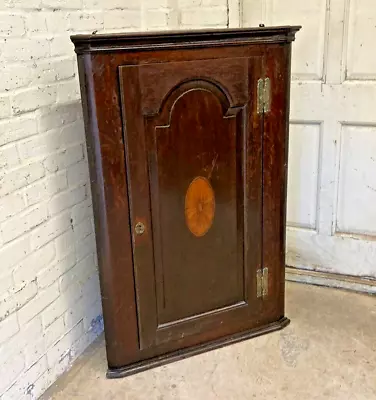 Antique Georgian Oak Corner Cupboard Cabinet (Can Deliver) • £95