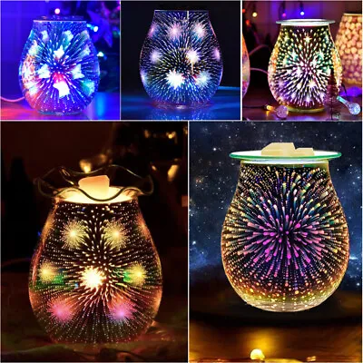 £12.99 • Buy 3D Glass Electric Wax Warmer Aroma Lamp Oil Burner Diffuser Firework Starligh UK