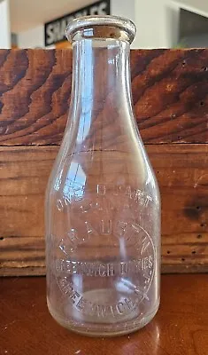 Quart Milk Bottle F R Austin Greenwich NJ New Jersey • $59