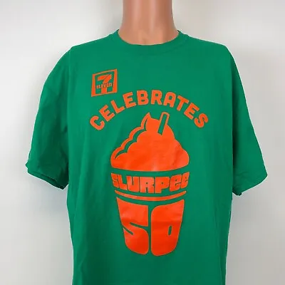 7 Eleven Celebrates Slurpee 50th Anniversary Double Sided T Shirt 2016 Size XL • $20.99