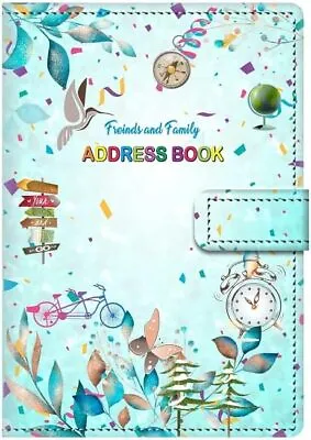 Address Book A5 A-Z Index Hard Back Birthday  & Telephone  Blue Fabric Cover • £6.89