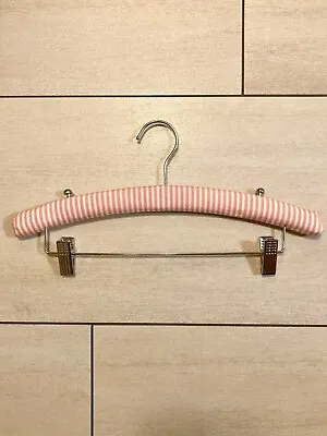 VICTORIAS SECRET VINTAGE Pink And White Pin Striped Padded Fabric Clip Hangers • $20