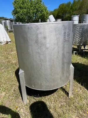 125 Gallon Stainless Steel  Open Top Tank  Dish Bottom Center Drain • $2500