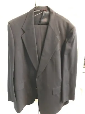 Hart Schaffner & Marx Pure Wool Solid Gray Mens Suit 42R 38 X 28 • $29.39